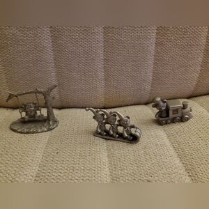 Lot of 3 Tiny Spoontiques Pewter Bear Figures